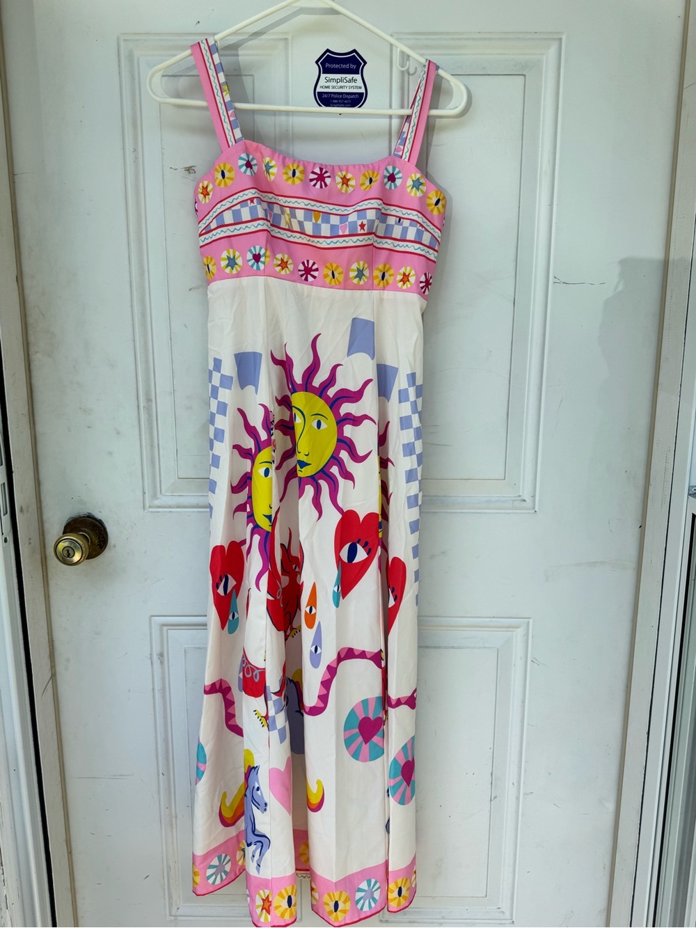 Women’s Pink & White Sun Print Maxi Dress